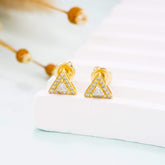 GL Sterling Silver Triangle Shaped Moissanite Stud Earrings